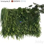 مدل سه‌بعدی دیوار سبز عمودی با گیاهان طبیعی | Vertical garden 16