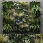 مدل سه‌بعدی دیوار سبز با ترکیب گیاهان تزئینی | Vertical garden 28