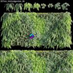 مدل سه‌بعدی دیوار سبز عمودی با گیاهان متنوع | Vertical garden – Green wall 08