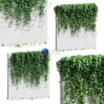 مدل سه‌بعدی دیوار سبز با برگ‌های انگور | Wall with grape leaves
