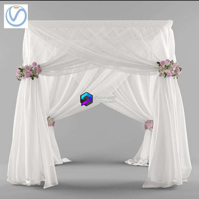 مدل سه‌بعدی سایبان عروسی با طراحی مدرن