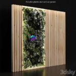 مدل سه‌بعدی دیوار سبز با تخته‌های چوبی | Wooden Planks and Vertical Garden