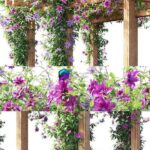 مدل سه‌بعدی آشیانه چوبی با گل‌های کلماتیس | Wooden arch with clematis flowers
