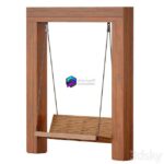 مدل سه‌بعدی تاب پارکی چوبی با طراحی مدرن | Wooden park swing made of light wood 0