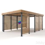 مدل سه‌بعدی سایبان چوبی پرگولا مدرن | Wooden pergola canopy 4