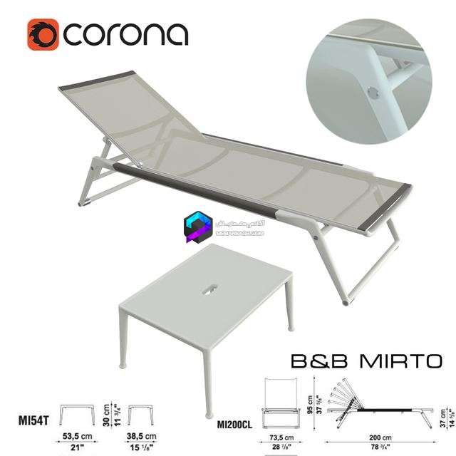مدل سه‌بعدی صندلی راحتی مدرن B&B Mirto