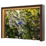 مدل سه‌بعدی دیوار سنگی طبیعی با نورپردازی مدرن | natural stone wall8 1