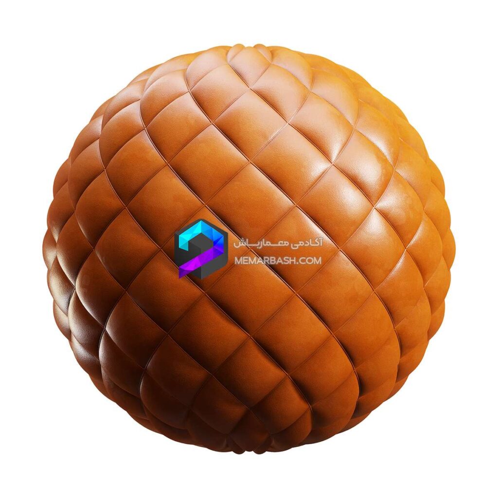 تکسچر چرم نارنجی با دوخت لوزی شکل