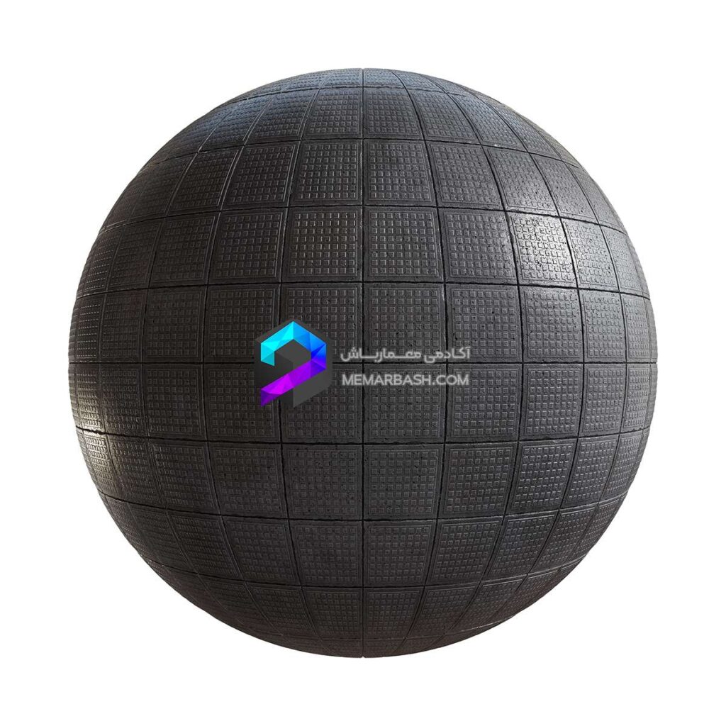 تکسچر کاشی بتنی طرحدار به رنگ مشکی