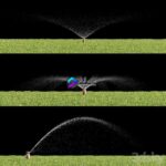مدل سه‌بعدی سیستم آبیاری چمن مدرن | watering the lawn
