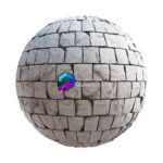 تکسچر سنگ فرش سفید | white cobblestone pavement 64 12 1 memarbash.com