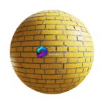 تکسچر آجر زرد PBR | yellow brick wall 65 39 1 memarbash.com